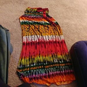 Aztec print halter dress